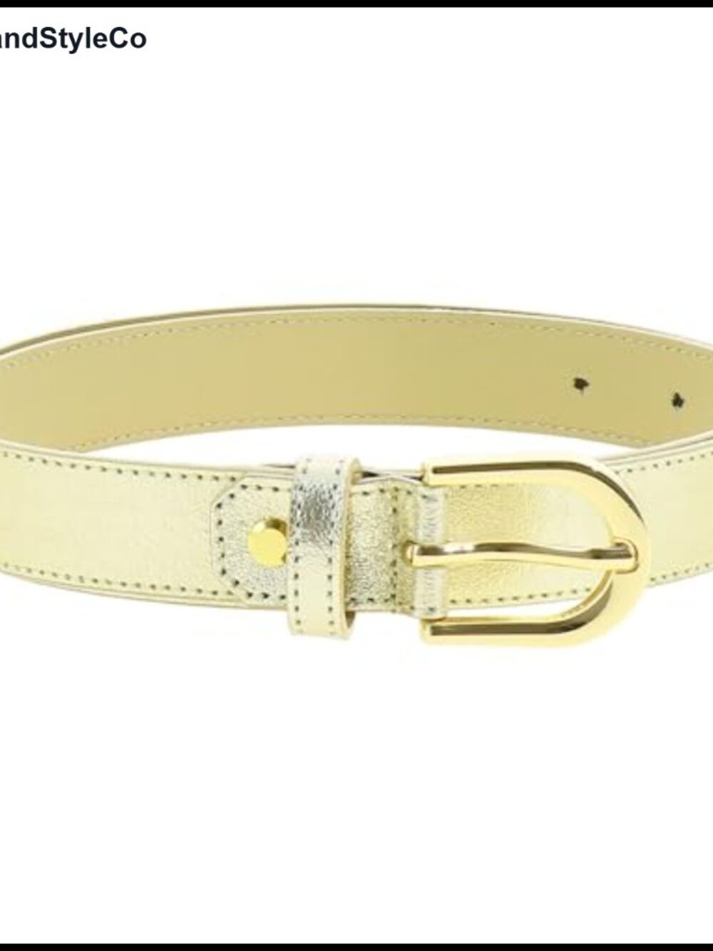 Women's Leather Belt 1 Inch Wide Brass Buckle Made in France